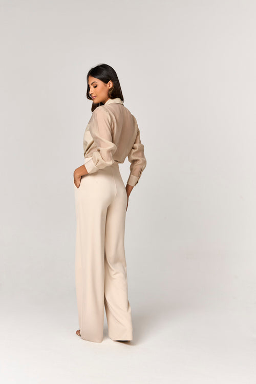 BLUSA CAMISA COM TRANSPARENCIA
