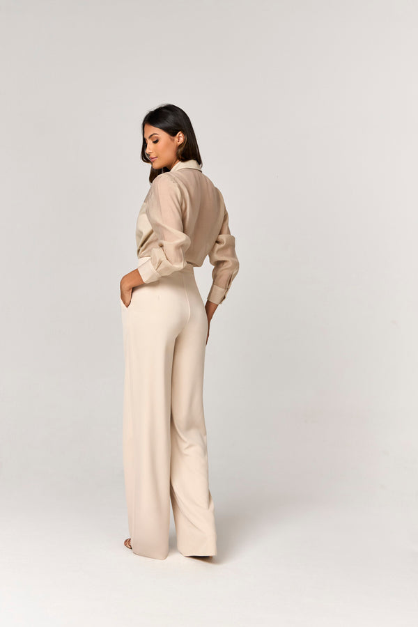 BLUSA CAMISA COM TRANSPARENCIA