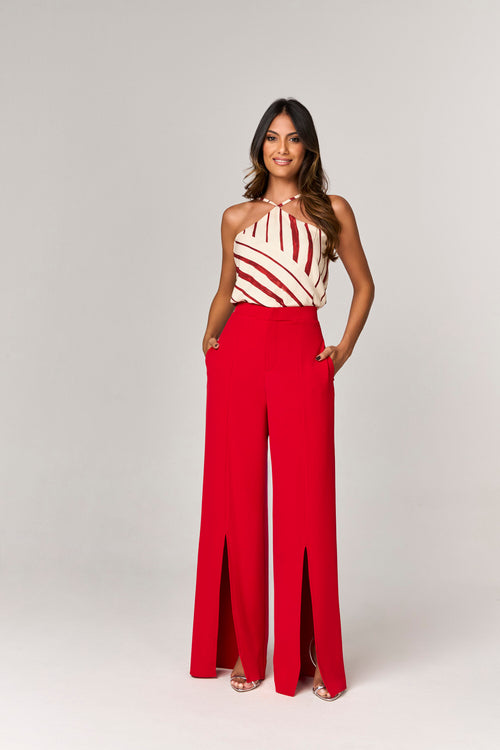 CALCA PANTALONA COM FENDA LATERAL