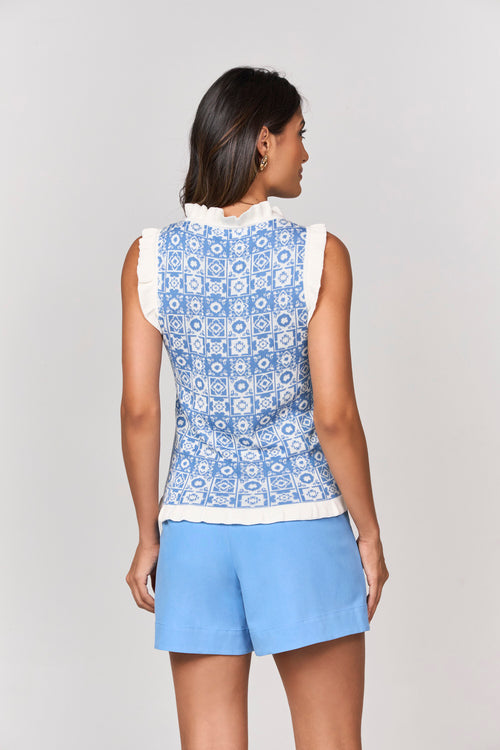 BLUSA REGATA TRICOT AZULEJOS