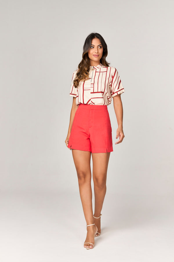 SHORT ALFAIATARIA COM FENDA