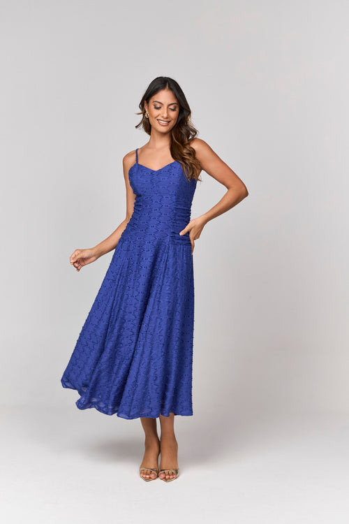 VESTIDO MIDI DETALHE FRANZIDO