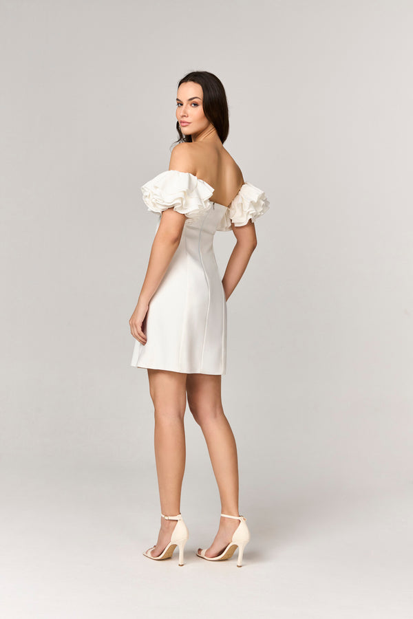 VESTIDO CURTO COM DETALHE MANGAS
