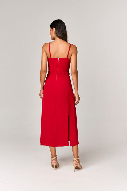 VESTIDO MIDI DETALHE NERVURAS
