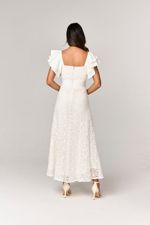 VESTIDO MIDI COM MANGA GODE DE APLICACAO PAETE