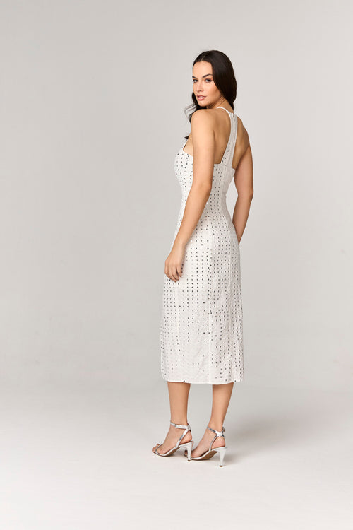 VESTIDO MIDI COM DETALHE PAETE