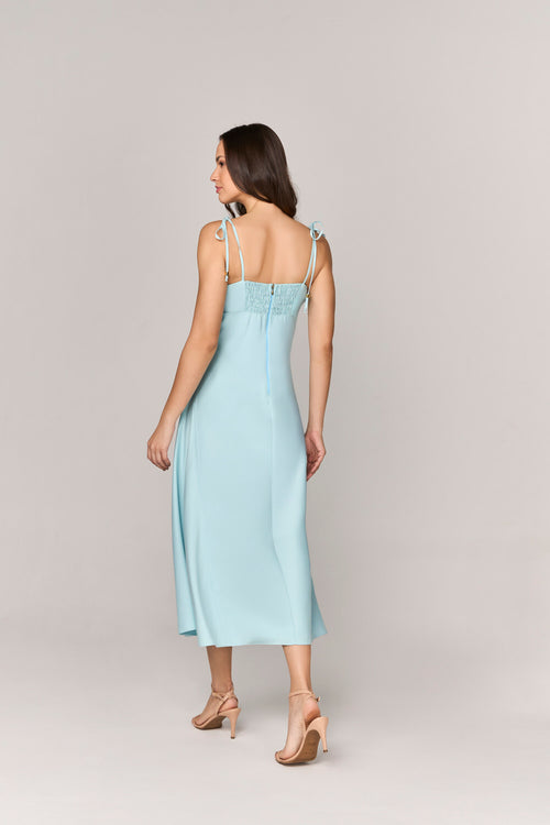 VESTIDO MIDI COM BUSTO FRANZIDO