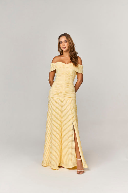 VESTIDO MIDI EM MALHA COM TEXTURAS