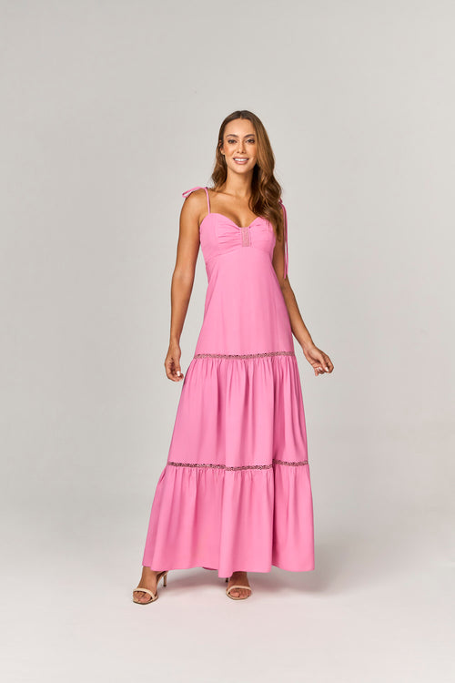 VESTIDO MIDI COM DETALHE AVIAMENTOS