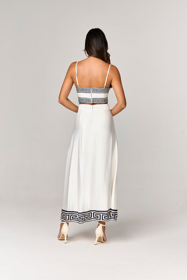 VESTIDO LONGO COM ESTAMPA LOCALIZADA