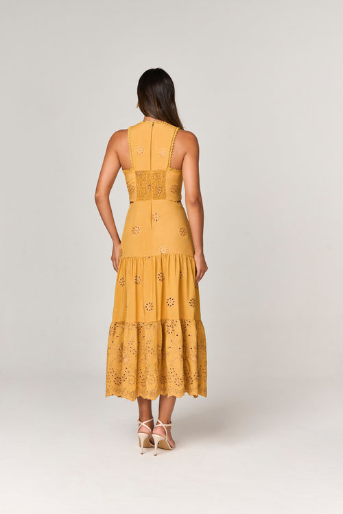 VESTIDO MIDI DE LAISE COM APLICACOES