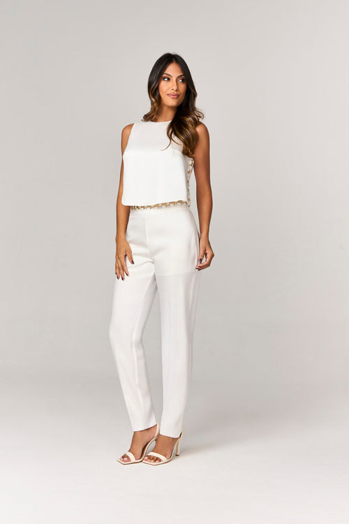 CONJUNTO CALCA E BLUSA COM DETALHE METAL