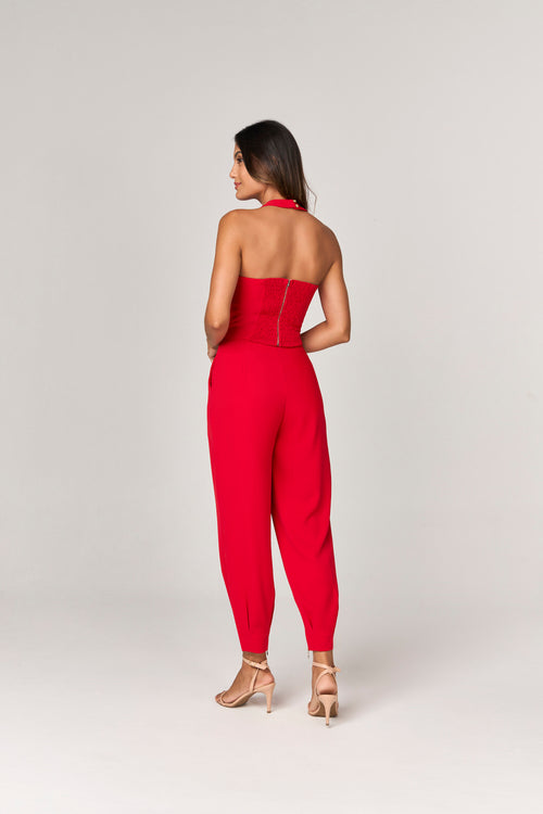 CONJUNTO CALCA E CROPPED COM DETALHE FIVELA GREGA