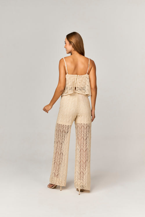 CONJUNTO CALCA E CROPPED DE TELA