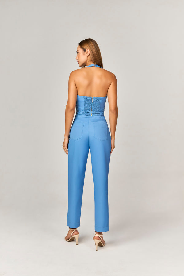 CONJUNTO CALCA E CROPPED COM DETALHE PASSANTES PEIXES