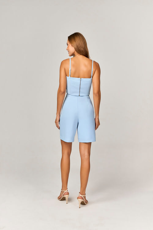 CONJUNTO BERMUDA E CROPPED COM CONCHA BORDADA