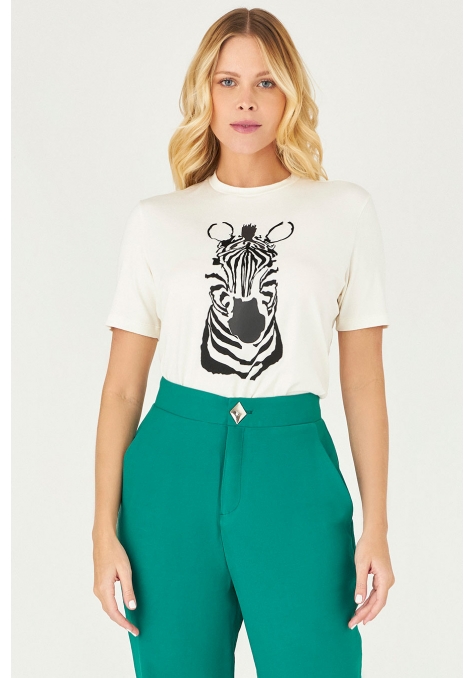T-Shirt Deep com Patch Zebra Feminino - Bright