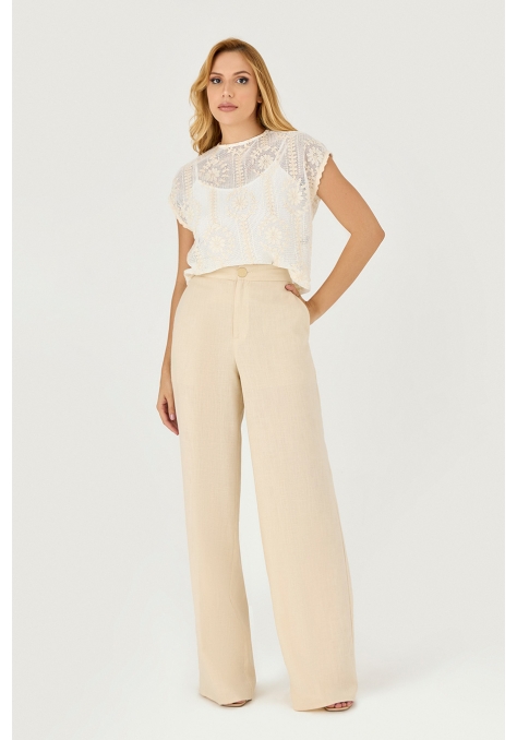 Cropped Deep com Detalhe Renda - Le Jardin