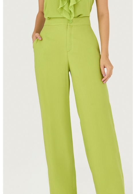 Calça Pantalona Deep Detalhe Botão Orgânico - Le Jardin