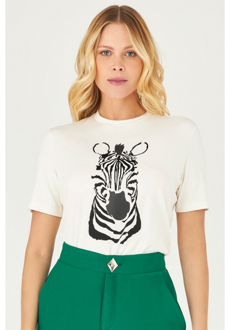 T-Shirt Deep com Patch Zebra Feminino - Bright