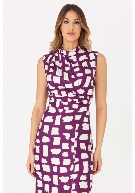 Vestido Deep Midi Estampado com Cinto - Spotlight