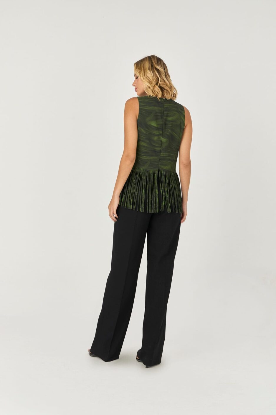 Blusa Estampada Com Detalhe Franjas