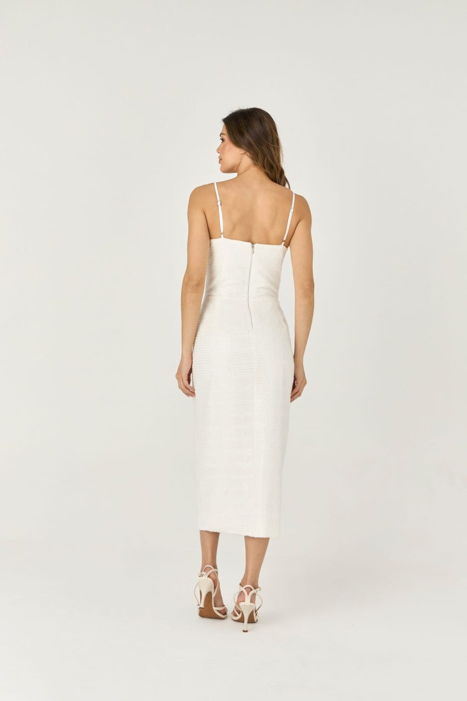 Vestido Midi Com Fenda De Paete