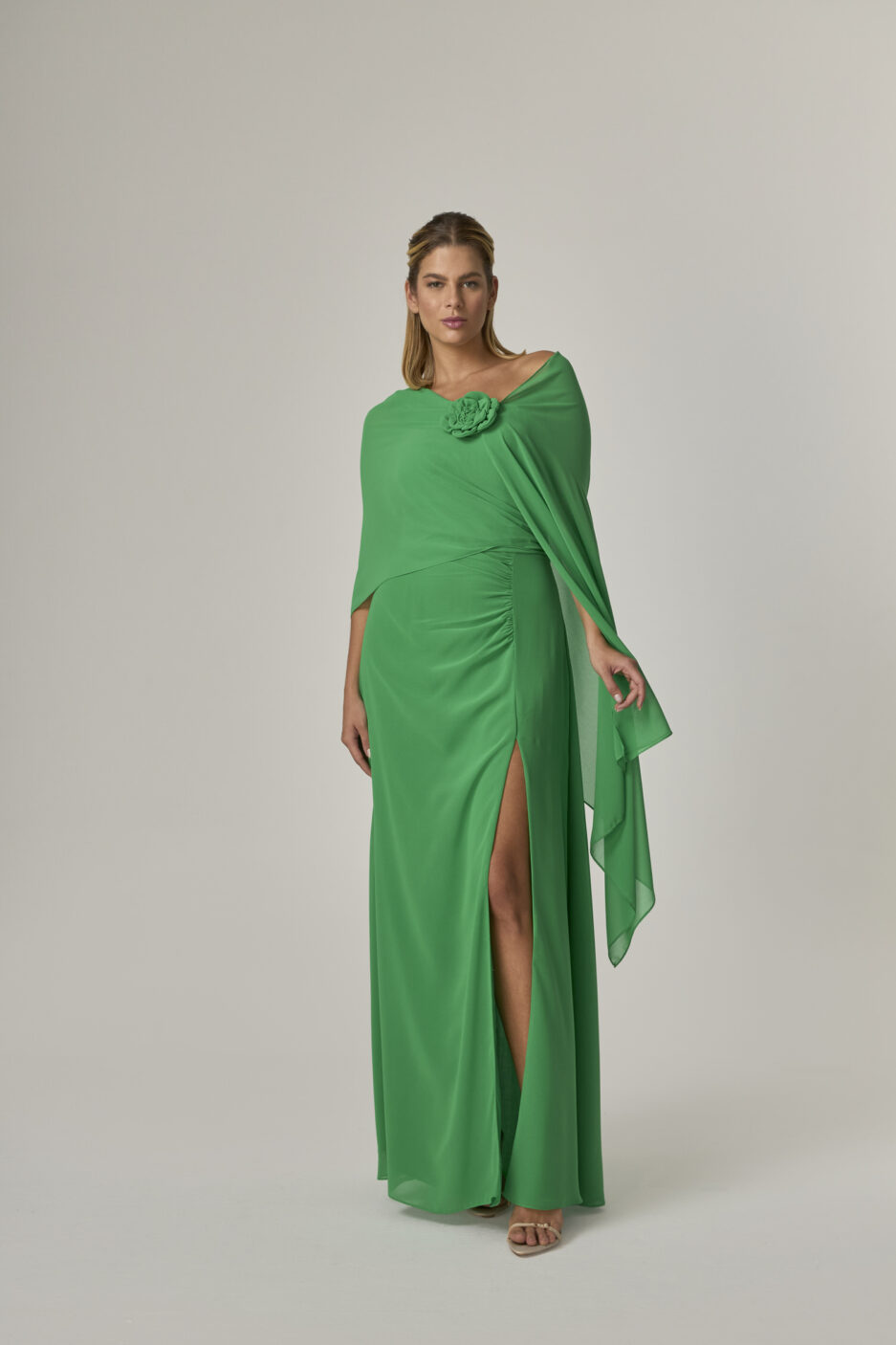 Vestido Longo Com Sobreposicao