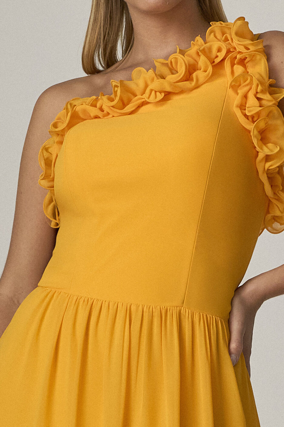 Vestido Longo Ombro So Com Babados