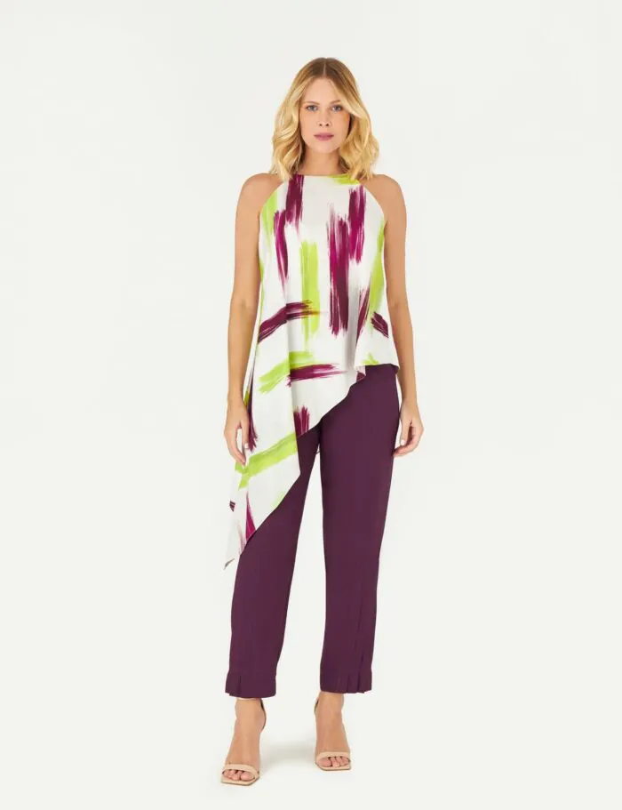 Casual Tunica Estampada Com