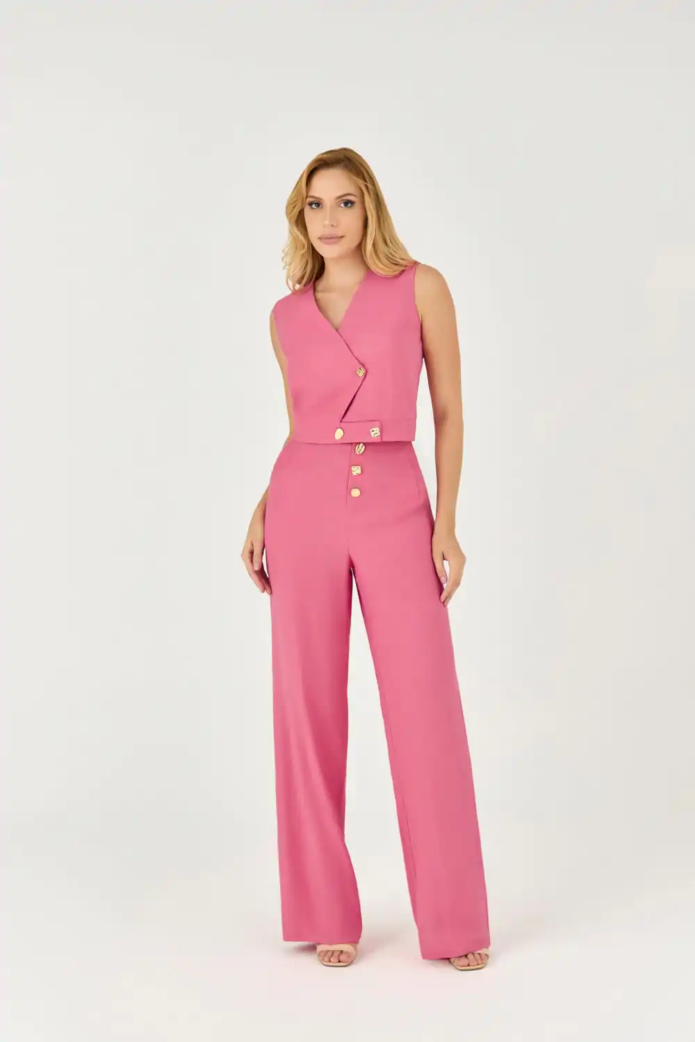 10626908 F ROSA Calca Pantalona Detalhe