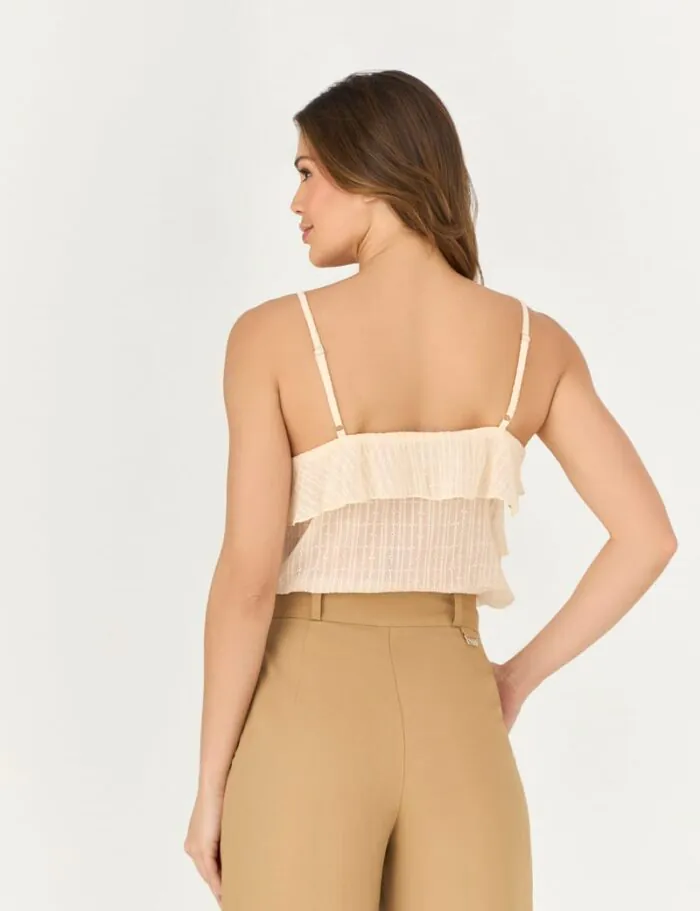 Blusa Regata Com Babados