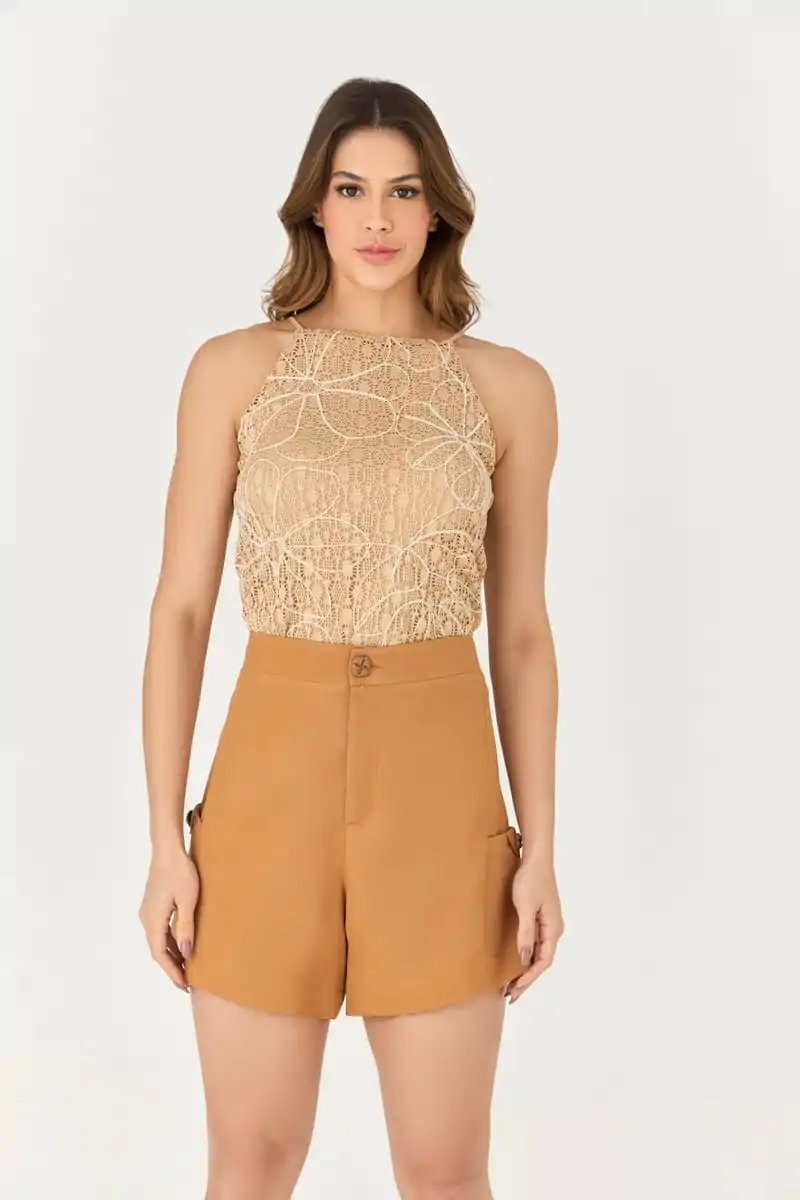 Blusa Regata Detalhe Tecidde Tela