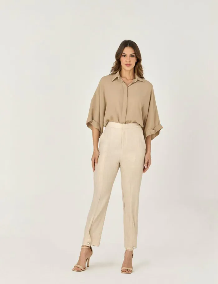 Blusa Cropped Manga Quadrada