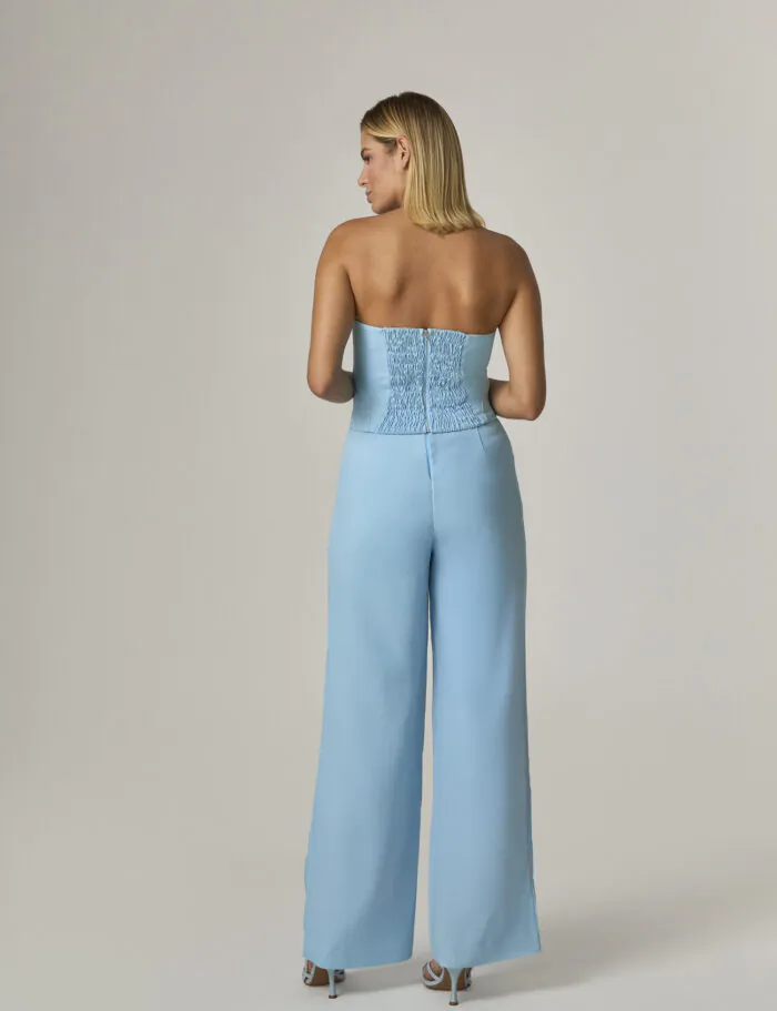Calca Pantalona Com Detalhe Ilhos