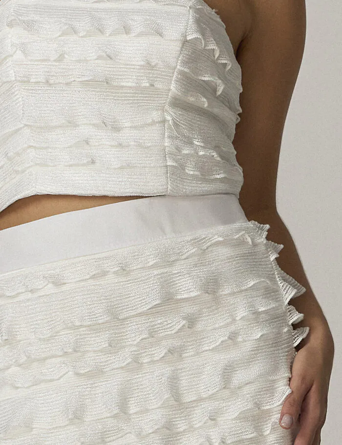 Conjunto Saia E Cropped Com Babados