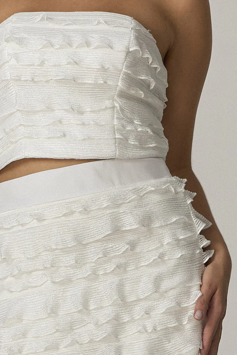 Conjunto Saia E Cropped Com Babados