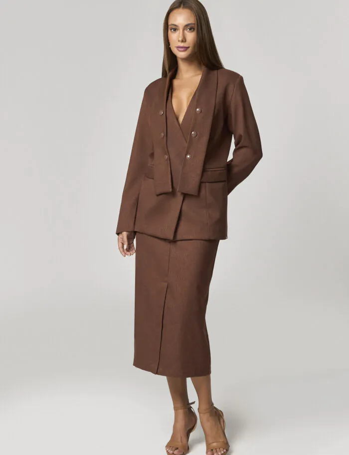 Saia Midi Com Bolsos