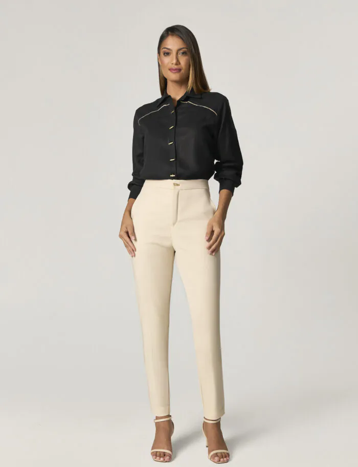 Blusa Camisa Com Botoes Pino