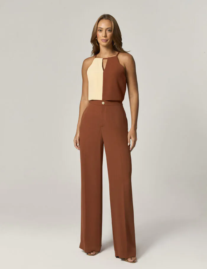 Blusa Regata Detalhe Bicolor