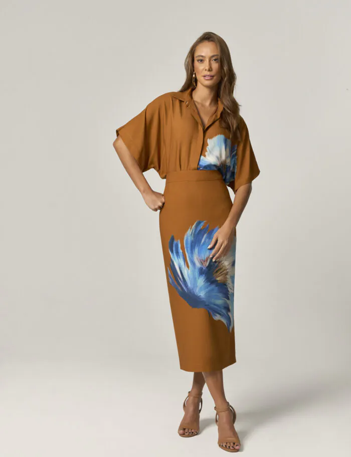 Saia Midi Estampada