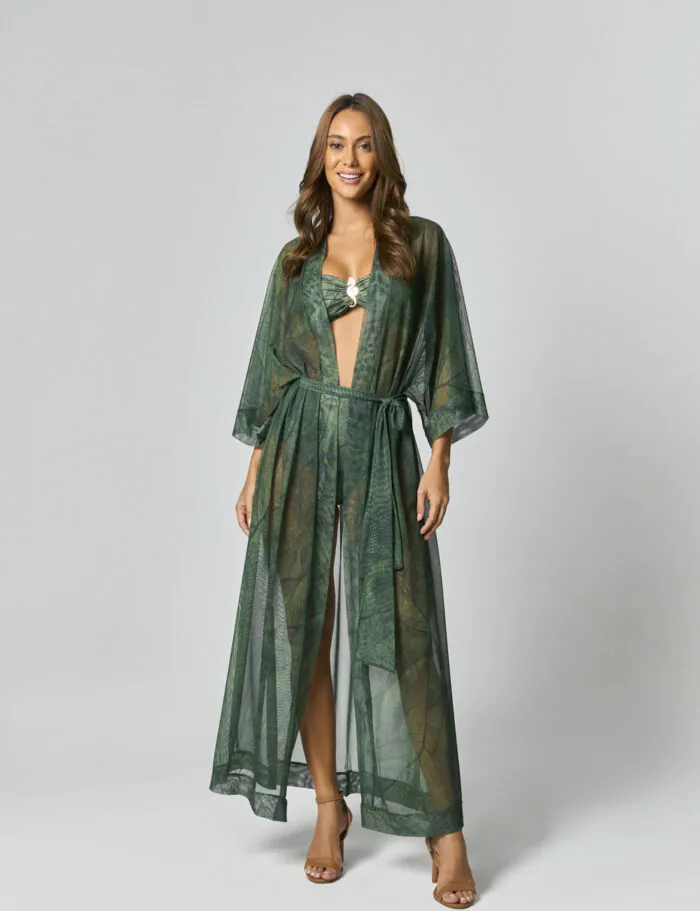 Praia Biquini Estampado Com Fivela