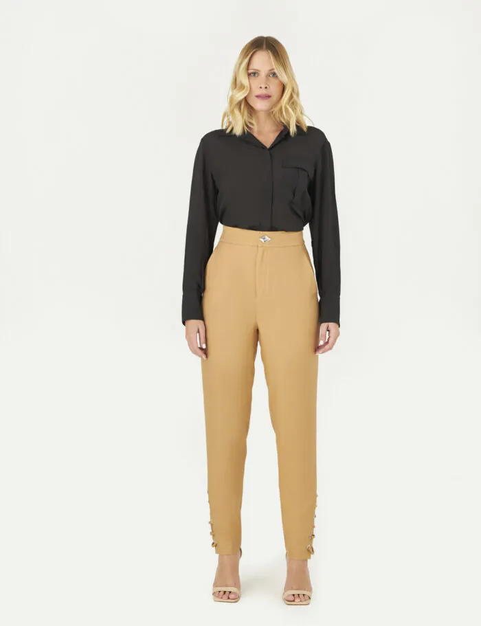 Blusa Alfaiataria De Seda Com Bolso
